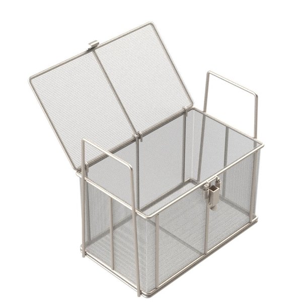 Anysizebasket Rectangular Wire Mesh Basket: 10Lx6Wx6H, 304 SS, 3/16 Rod Frame, Mesh: 8 x .047 TMT-100060060-Q08S